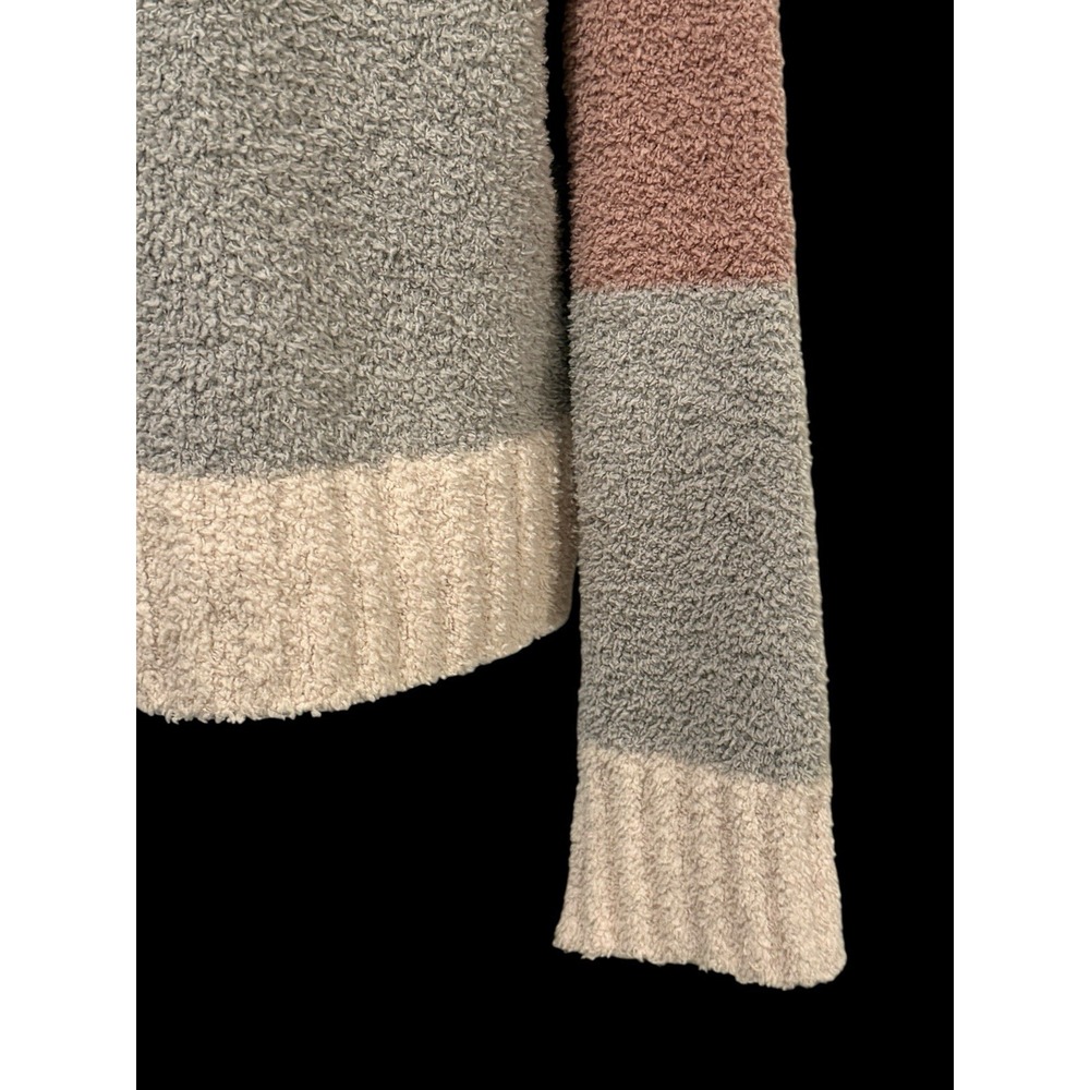 Altard State Sweater Women S Teddy Knit Ivory Pink Gray Pullover - Picture 3 of 7